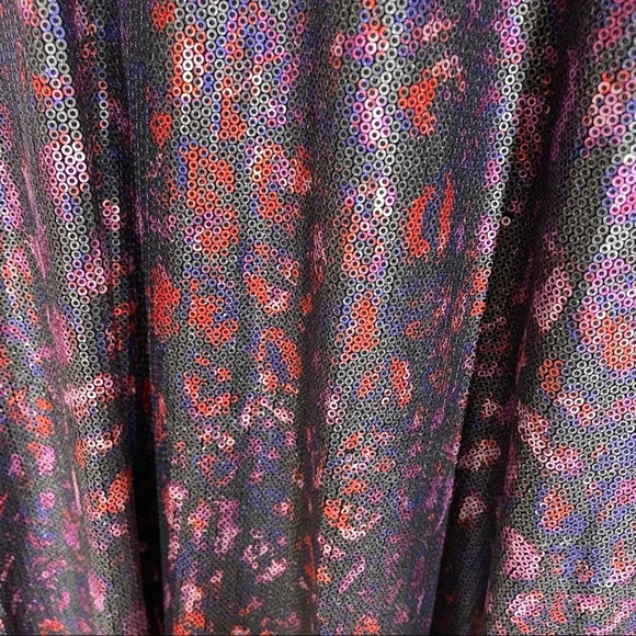 NEW RACHEL Rachel Roy Multicolor Sequin Sheer Long Sleeve Dress Size Medium - Picture 9 of 10